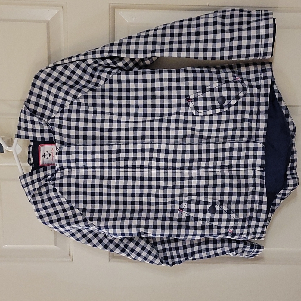 Gymboree blue/white lightweight hooded jacket